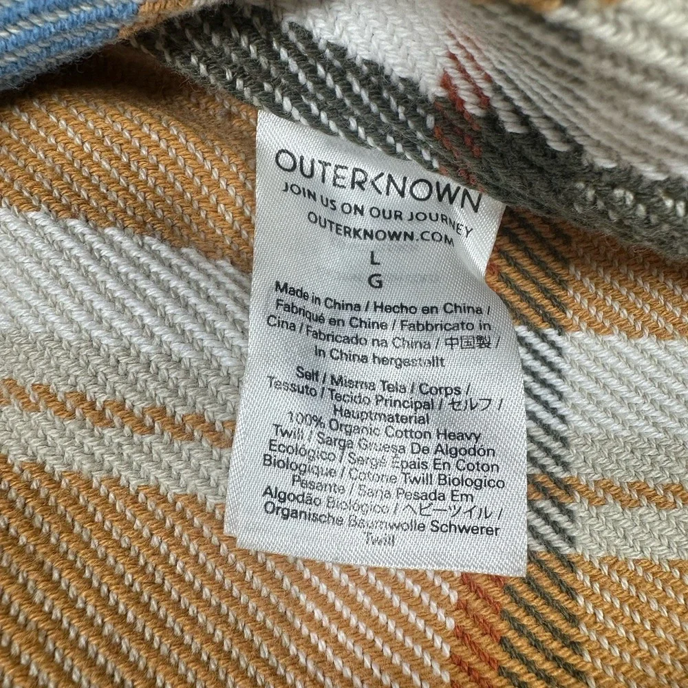 Outerknown Blanket Shirt Mens Large Plaid Flannel Button Up Heavyweight Outdoor - Picture 10 of 10